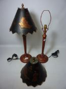 Pair of cast metal lamps with Chinoiserie decoration (This item is PAT tested - 5 day warranty from