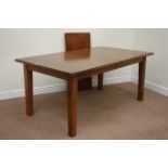 Rectangular hardwood extending dining table with leaf (H76cm, 99cm x 168cm - 214cm (with leaf)),