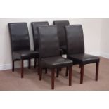 Five high back faux leather dining chairs Condition Report <a href='//www.