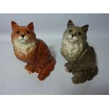 Two large Beswick grey and brown cats 1867 Condition Report <a href='//www.