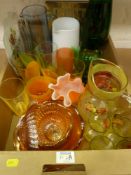 Coloured glassware in one box Condition Report <a href='//www.davidduggleby.