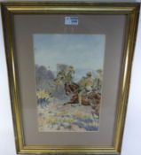 Boer War mounted Soldiers in Action, watercolour initialled and dated E D 1900,