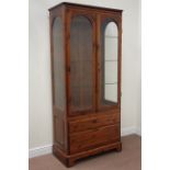 Ducal display cabinet enclosed by two glazed doors, fitted with two drawers, W89cm, H190cm,