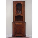 Ducal pine corner display cabinet, W72cm,