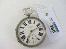 Victorian silver key wound English Lever pocket watch signed A Yewdall Leeds no 315263 case by The