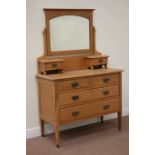 Edwardian oak dressing chest fitted with two short and two long drawers,