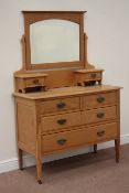 Edwardian oak dressing chest fitted with two short and two long drawers,