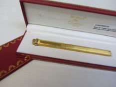 Les must de Cartier gold plated ball point pen no 330276,