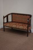 20th century stained beech framed upholstered two seat settee,