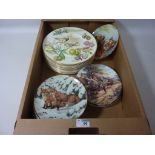 Set of twelve Caverswall calendar plates and other collectors plates in one box