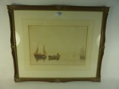 'Fishing Boats' watercolour Britton Sinclair signed lower left 25cm x 35cm Condition