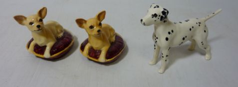 Two Beswick seated Chihuahuas and a Beswick Dalmatian Condition Report <a