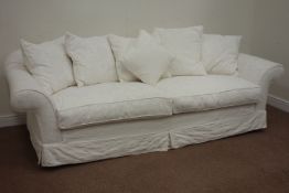 Tetrad Grande four seat sofa upholstered in cream loose washable covers,