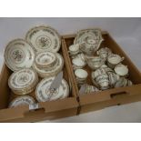 Matched set of Foley and Coalport 'Ming Rose' dinner and tea and coffee ware in two boxes