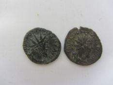 Two silvered billons Antonnininus Postumus coins circa 260-269 AD Condition Report