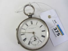 Victorian silver key wound pocket watch signed Owen & Robinson Leeds no81799 case by Samuel Yeomans