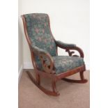 Late Victorian upholstered rocking chair Condition Report <a href='//www.