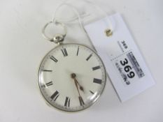 Early Victorian silver pocket watch signed Rowell Oxford no 1429,