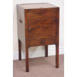 Early 19th century and later mahogany wash stand, hinged top,