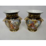 Pair of 19th Century hand painted vases H24cm Condition Report <a href='//www.