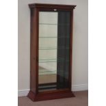 Edwardian and later walnut mirrored back display cabinet enclosed by single glazed door, W79cm,