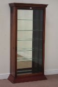 Edwardian and later walnut mirrored back display cabinet enclosed by single glazed door, W79cm,