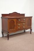 Edwardian mahogany sideboard fitted with three centre drawers with cupboards either side, W158cm,