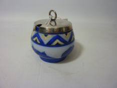 Moorcroft Dawn preserve jar with plated cover, H9.