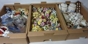 Decorative ceramics and glassware in three boxes Condition Report <a
