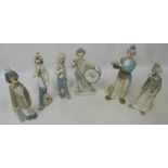 Six Spanish porcelain clowns Condition Report <a href='//www.davidduggleby.