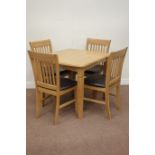 Light wood extending dining table (80cm x 90cm - 130cm),