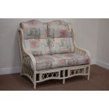 Five piece bamboo conservatory suite comprising - two seat sofa (W120cm),