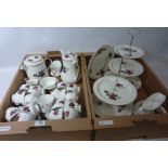 Staffordshire and matched china tea and coffee set with cake stands etc in two boxes