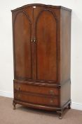 Mid 20th century walnut wardrobe, W94cm, H182cm,
