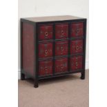 Painted nine drawer chest, W66cm, H72cm, D36cm Condition Report <a href='//www.