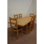 Light oak table with two leaves (H75cm, 90cm x 135cm - 236),