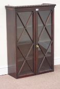 Early 20th century mahogany display cabinet, enclosed by two astragal glazed doors,