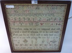 19th century sampler by Ann Grace aged 8, 1835,