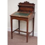 Edwardian rosewood Lady's writing desk, sloped hinged top, box wood stringing,