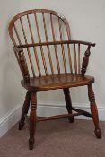 19th century country elm stick and double hoop back Windsor chair Condition Report