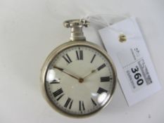 Georgian silver pair cased key wound pocket watch bull's eye glass signed Thos Jesop Warrington no