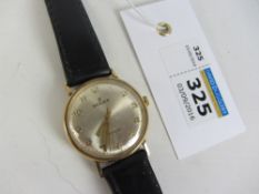 Excalibur incablock gentleman's hallmarked 9ct gold presentation wristwatch 1979 on leather strap
