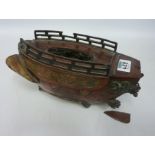 19th century Japanese bronze incense burner in the form of a boat,