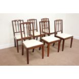 Set six Edwardian mahogany dining chairs with upholstered drop in seats Condition Report