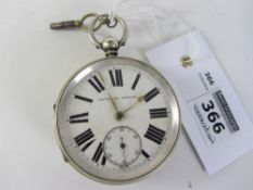 Victorian silver pocket watch signed Max Cohen Cheetham Manchester no 59090,