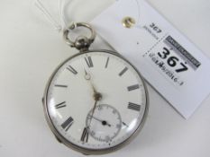 Victorian mid-size silver pocket watch signed John Cashmore North Buildings South Place Finsbury no