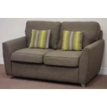 Pair two seat sofas upholstered in grey mix fabric,