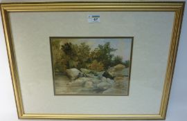 River Fishing off the Rocks, watercolour signed by John C Syer Jnr.