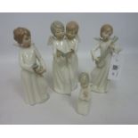 Five Nao figures including 'Angeles Cantores' and four other angle figurines Condition