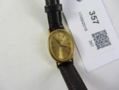 Omega de ville quartz wristwatch on leather strap Condition Report no winder<a